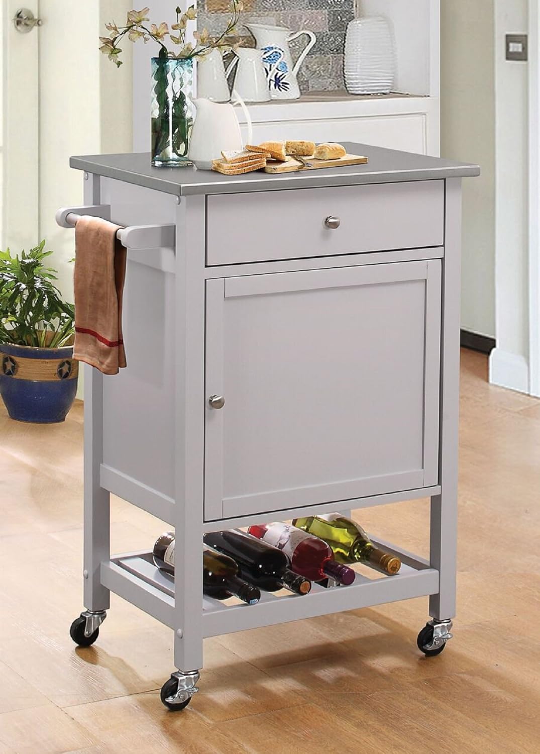 Amazon Com Major Q Stainless Steel And Gray Finish Wheeled