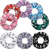 WILLBOND 8 Pieces Soccer Hair Scrunchies Soccer