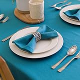 Encasa XO Azul Blue Cloth Napkins Set of 12 17x17 in Cotton Dinner Napkins view 2