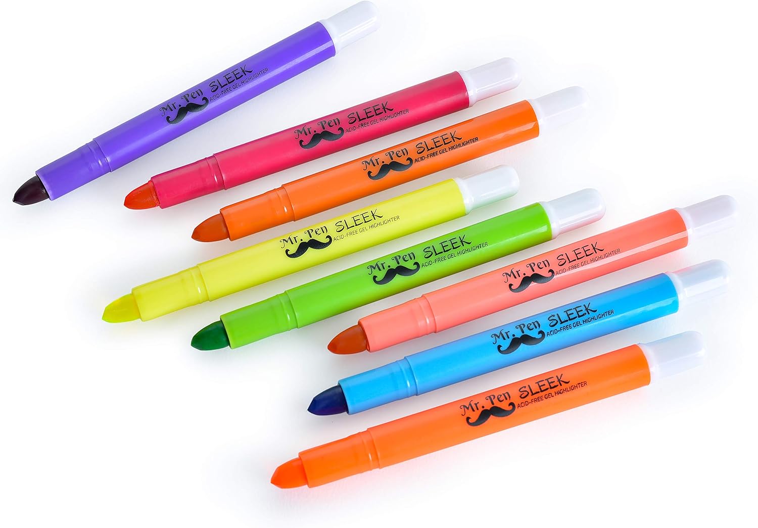 Mr. Pen No Bleed Gel Highlighter, Bible Highlighters, Assorted Colors, Pack of 8 : Office Products