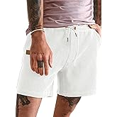 JMIERR Men's Casual 5"/ 7" Shorts Waffle Elastic Waist Drawstring Workout Running Jogging Beach Sweat Shorts with Pockets