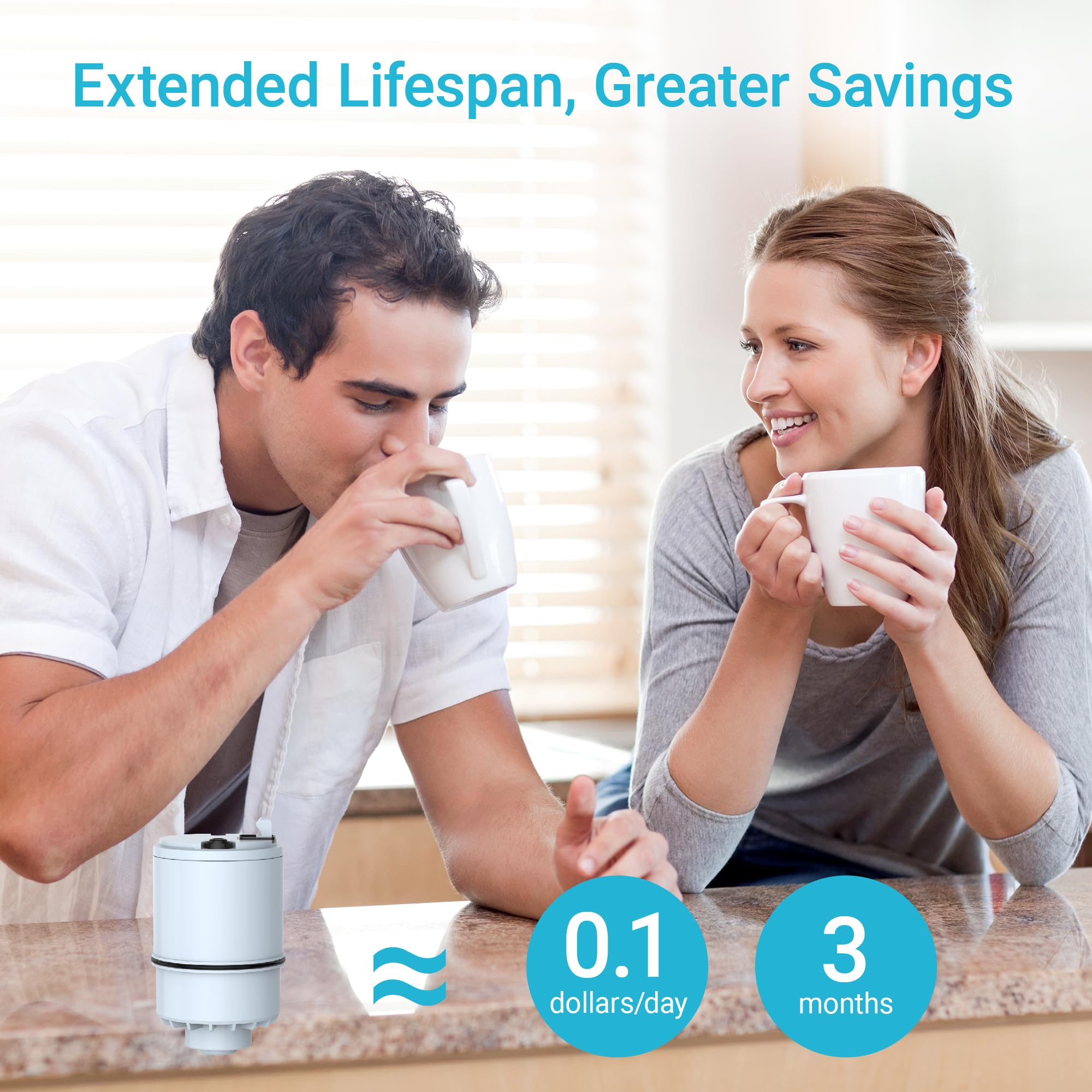 3 Pack 𝐀𝐥𝐤𝐚𝐥𝐢𝐧𝐞 Filter Replacement for All PUR®, PUR®Plus Faucet Filtration Systems, Pur® RF-9999® Faucet Water Filter, NSF Certified, AQUA CREST