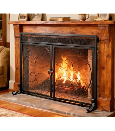 【アンティーク】ミラー ファイヤースクリーン カッパー 衝立 Amazon.com: Barton 46x33 Fireplace Screen Tempered Glass 1 Panel