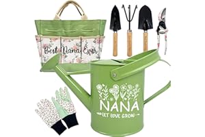 TAESUN Nana Gifts, Garden Kit for Christmas Nana Gifts from Grandkids Floral Gardening Tools and Durable Garden Tools Organizer Tote, Ideal Gardening Set for Women on Christmas Plant Lover Present
