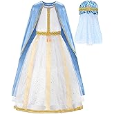 ReliBeauty Kids Virgin Mary Costume for Girls with Cape and Headpiece