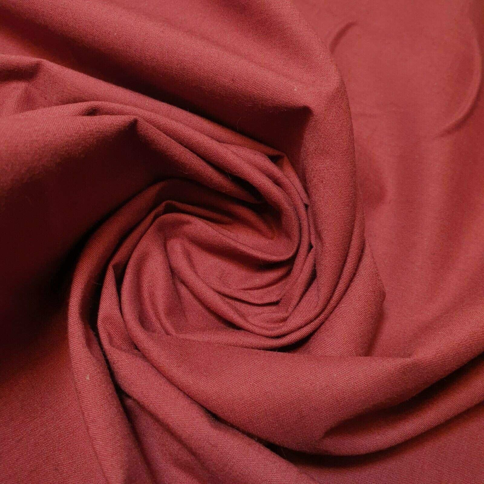 100% Cotton Fabric 112cm Wide Plain Cambric Poplin (Maroon, 2 Meter)