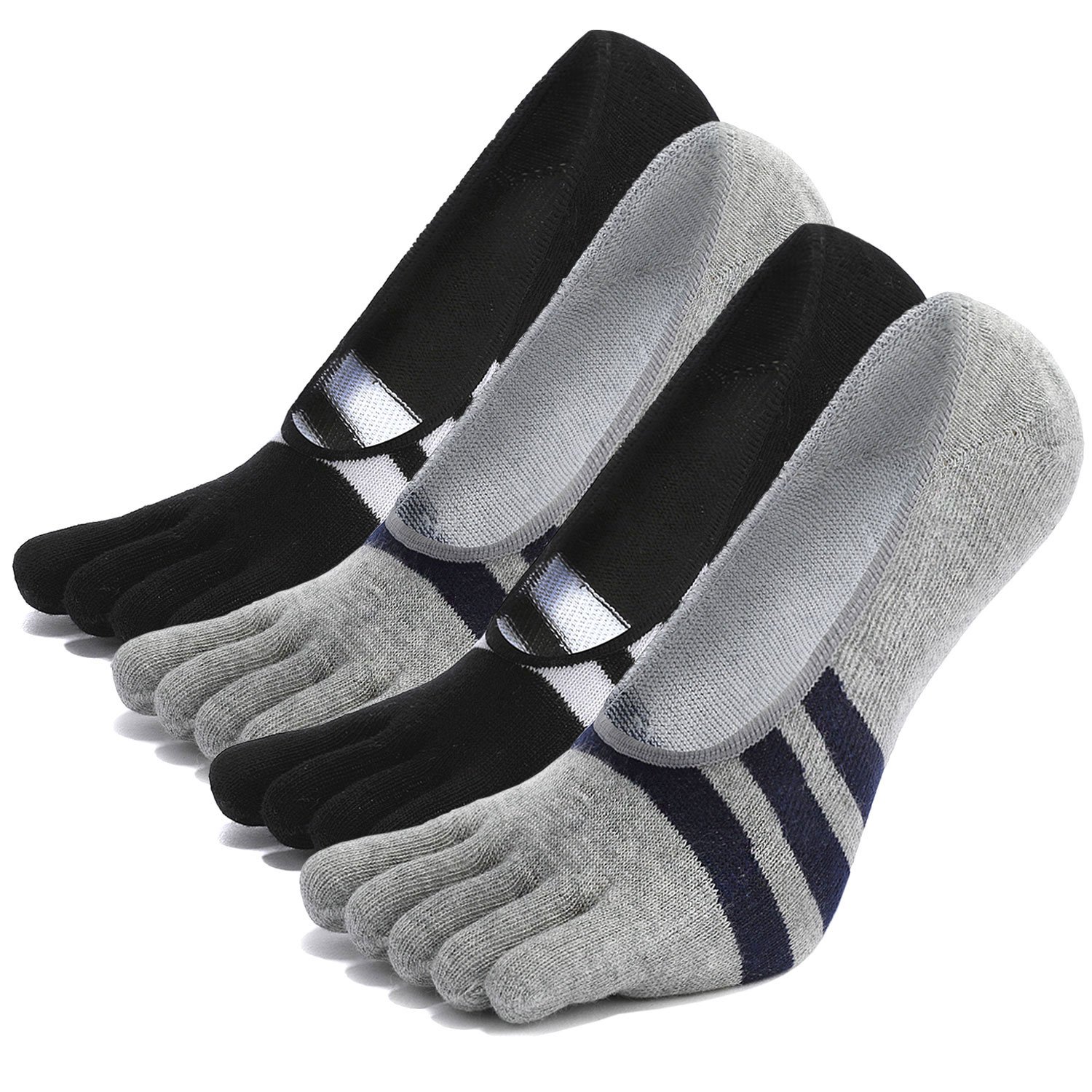 No Show Toe Socks for Mens Athletic Sports Ankle Sox Invisible Five