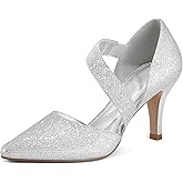 mysoft Women's Pointed Toe Low Stiletto Heel Dress Pumps Shoes - Available in Wide Sizes