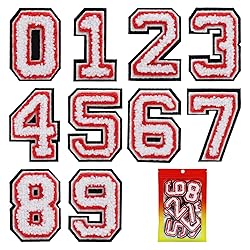Number Chenille Patches for Backpacks Iron on, 10