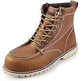 DURAWERK Men's Composite Toe Work Boots, Non-Slip Safety Shoes, Water-Resistant Leather Construction Boots