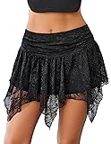 Avidlove Black Mini Skirts for Women Flowy Lace