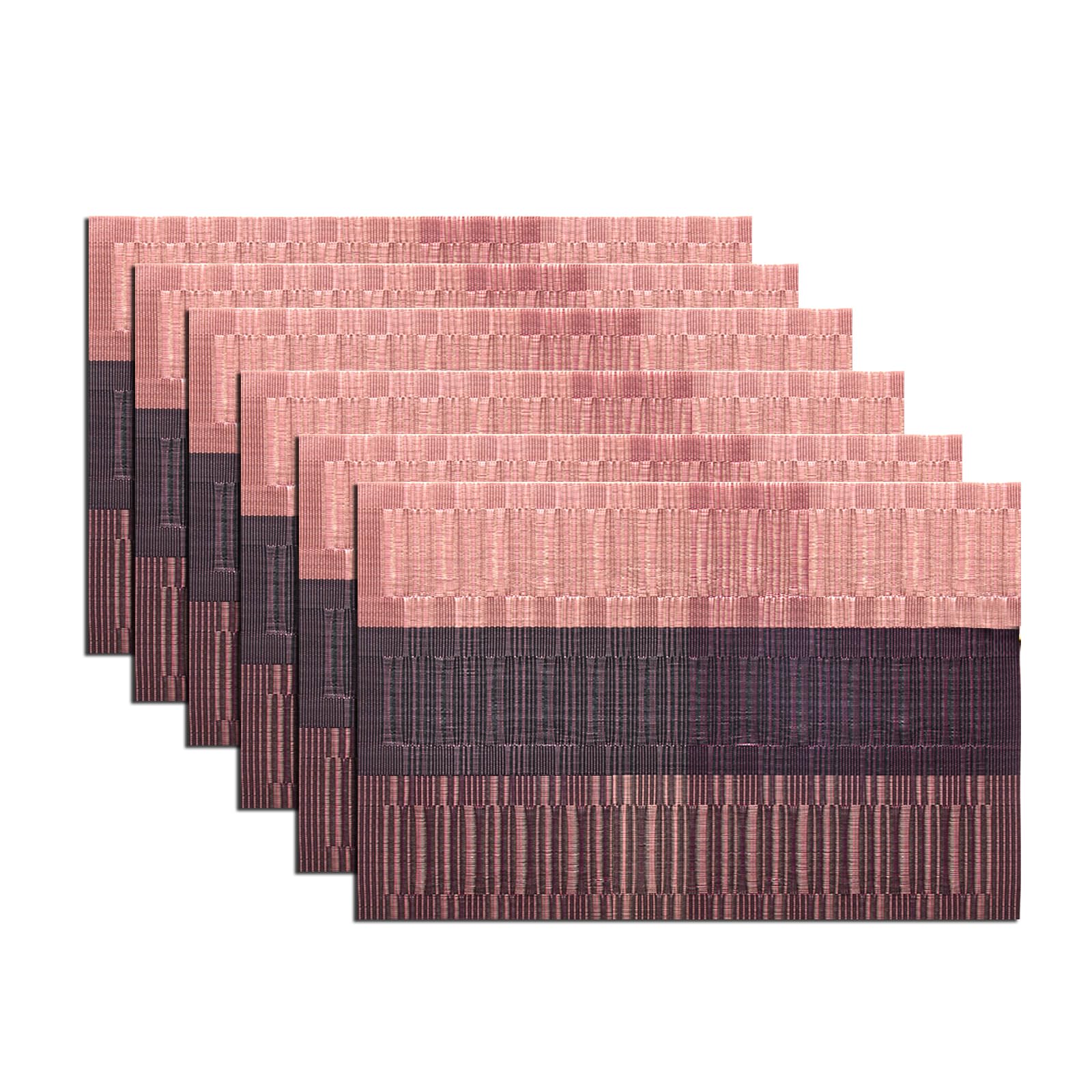 Soulnioi Placemats Set of 6, PVC Washable Table Mats Woven Heat Resistant Dinner Place Mats for Kitchen, Dining Table, Restaurant Home Deocr - Red