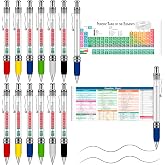 Harloon 12 Pack Periodic Table Pens Chemistry Gift Ballpoint Scroll Pens | Periodic Table of Element and Equation Inserts, Science Study Tool, Back to School Supplies, Bulk Gifts for Students Teachers