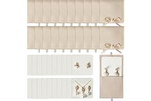 40Pcs In 20 Set Microfiber Jewelry Pouch 8x8 cm 20pcs Jewelry Packaging Bag and 20pcs Luxury Small Jewelry Gift cards Package