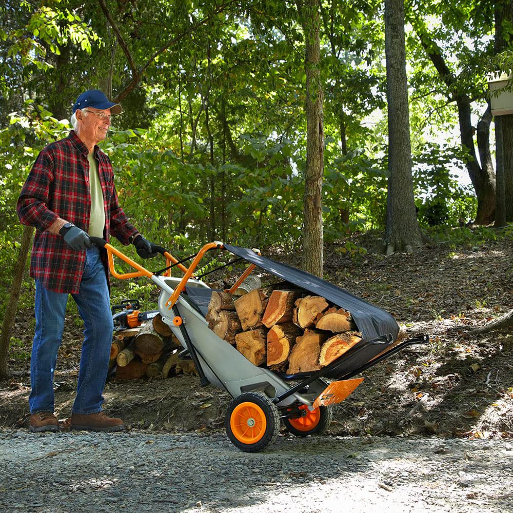 WORX WG050 Aerocart Multifunktions-Schubkarre – 8-in-1 Funktion: Sackkarre mit Vollgummireifen, Gartenkarre, Tragehilfe, Müllbeutelhalter UVM. 8