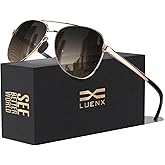 LUENX Aviator Sunglasses for Men Women Polarized - UV400 Protection, Stylish Shades, Driving, Outdoor Activities