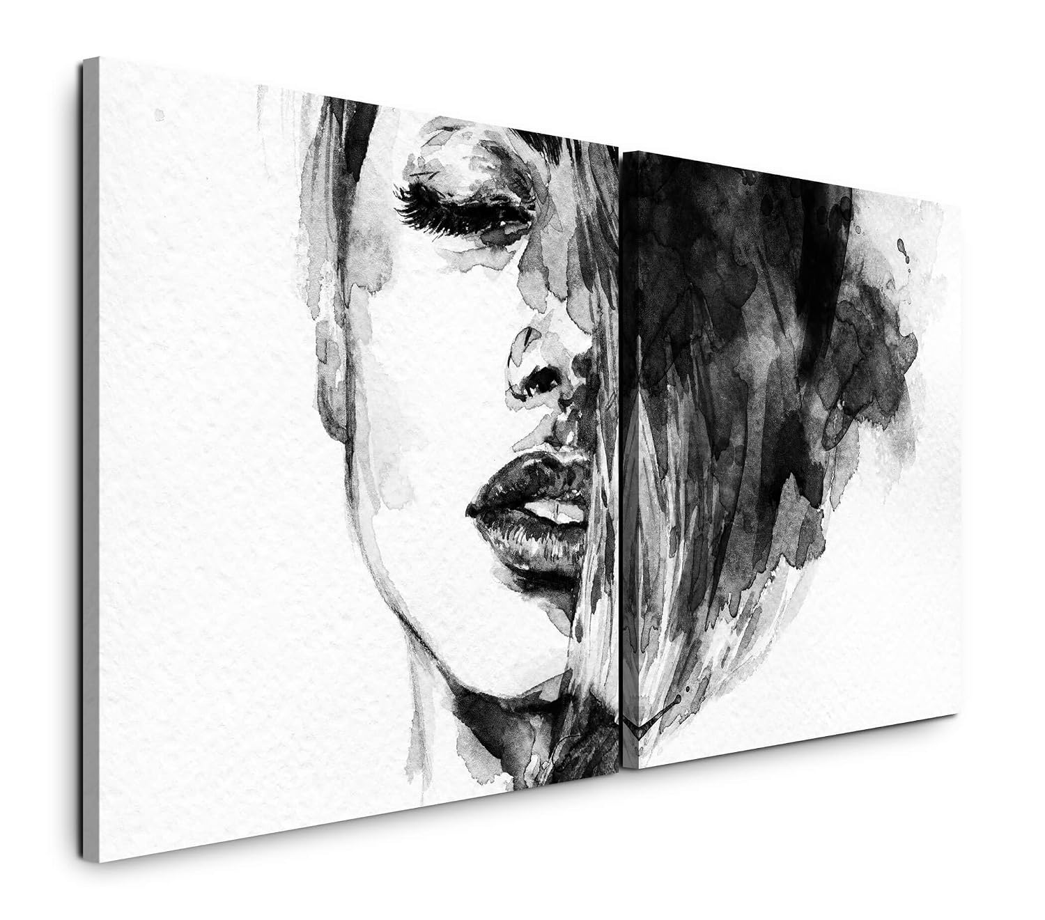 Toile Panoramique 120x40 Cm - Zèbre Afrique Safari Noir Et Blanc Sur Châssis, Photo Art Paul Sinus
