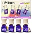 Lifelines Essential Oil Blends, 4-Pack - Blended Essential Oils with Precision Pump for Aromatherapy Diffusers - Long-Lasting Scented Fragrance - in Bloom (Joy, Calm, Focus & Energy)