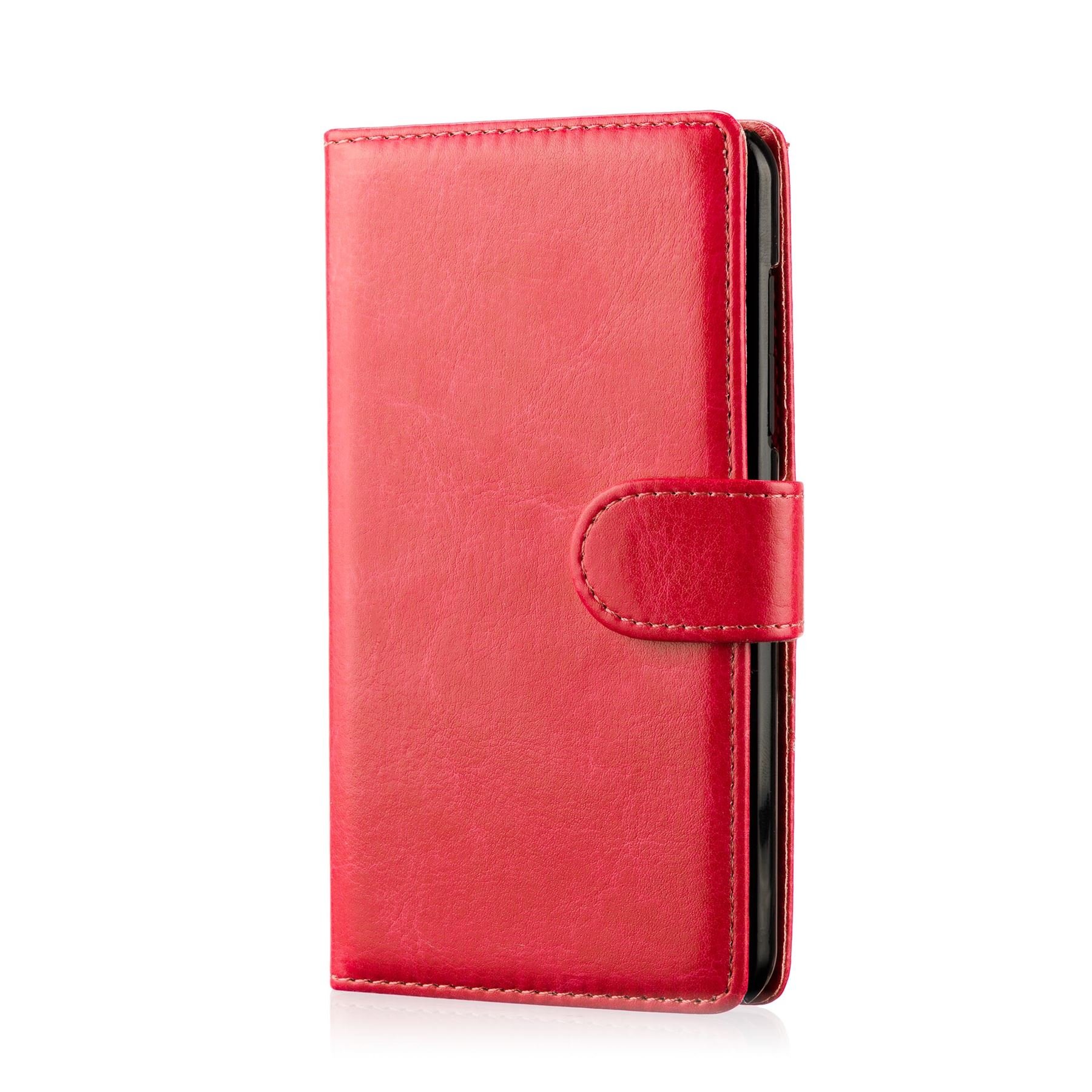 32nd Book Wallet PU Leather Flip Case Cover For Samsung Galaxy Core Prime, Design With Card Slot and Magnetic Closure - Red