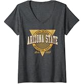 Womens Arizona State Sun Devils Retro Triblock Officially Licensed V-Neck T-Shirt