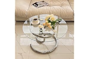 JUFU Round Glass Table Top,30in Patio Table Tops,3/8" Thick Tempered Table Top with Pencil Polished Edge,Transparent Flat Circular Sheet Ideal for Patio,Dining,Coffee,Side Table