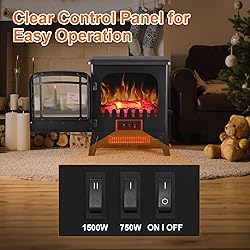 25" Freestanding Electric Fireplace Heater - Indoor