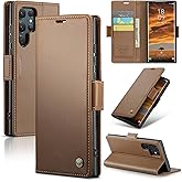 Rerzoiro Case for Samsung Galaxy S24 Ultra Wallet Case, RFID Blocking PU Leather Flip Folio Cover Card Holder Kickstand Shockproof Phone Case Compatible with Samsung Galaxy S24 Ultra, Brown