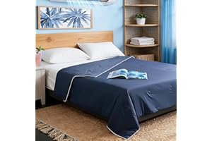 DOWNFORT King Cooling Comforter with Tencel™ Fill for Hot Sleepers & Night Sweats - Lightweight, Breahtable,Double-Sided Cold Blanket All Season Thin Bedding (Blue, Cali King 106"x 90")