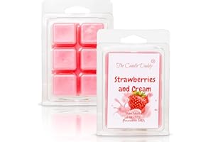 The Candle Daddy - Strawberries & Cream - Sweet Strawberry with Cream Scented Melt- Maximum Scent Wax Cubes/Melts- 1 Pack -2 Ounces- 6 Cubes
