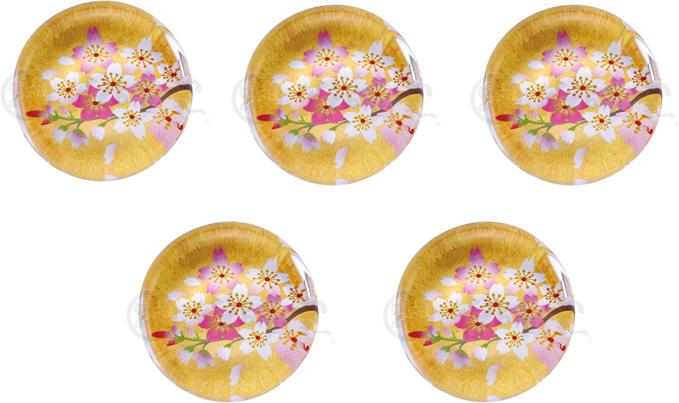 Matsumoto Toki [Set of 5 Glass Chopsticks Rest 3.5cm Cherry Blossoms Flowers 2602