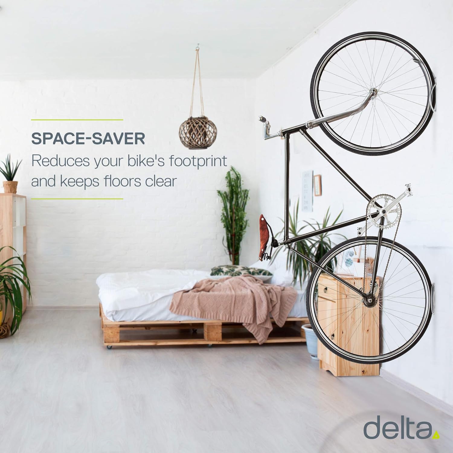 Delta Cycle Leonardo Da Vinci Single Bike Storage Rack Hook Hanger with Tire Tray for Vertical Indoor Garage ( color may vary ): Sports & Outdoors
