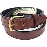 Hidden Money Pocket Travel Leather Belt (Size 42, Brown)