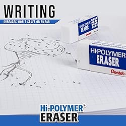 Pentel Hi-Polymer Block Eraser, Small, Box of 48