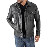 Jild Classic Trucker Fashion Leather Jacket Men - Premium Suede Leather Shirt Style Coat Jacket