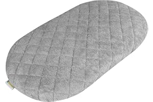 Bamuho Bassinet Mattress Pad Cover for Halo Bassinest/Ingenuity Bassinet/4moms Bassinet Mattress, Waterproof Bamboo Viscose Bassinet Mattress Protector with Elastic Bed Skirt, 30"×18" Gray