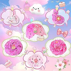 6 Pack Slimes, Pink Slime Kids, Cloud Slime kit for