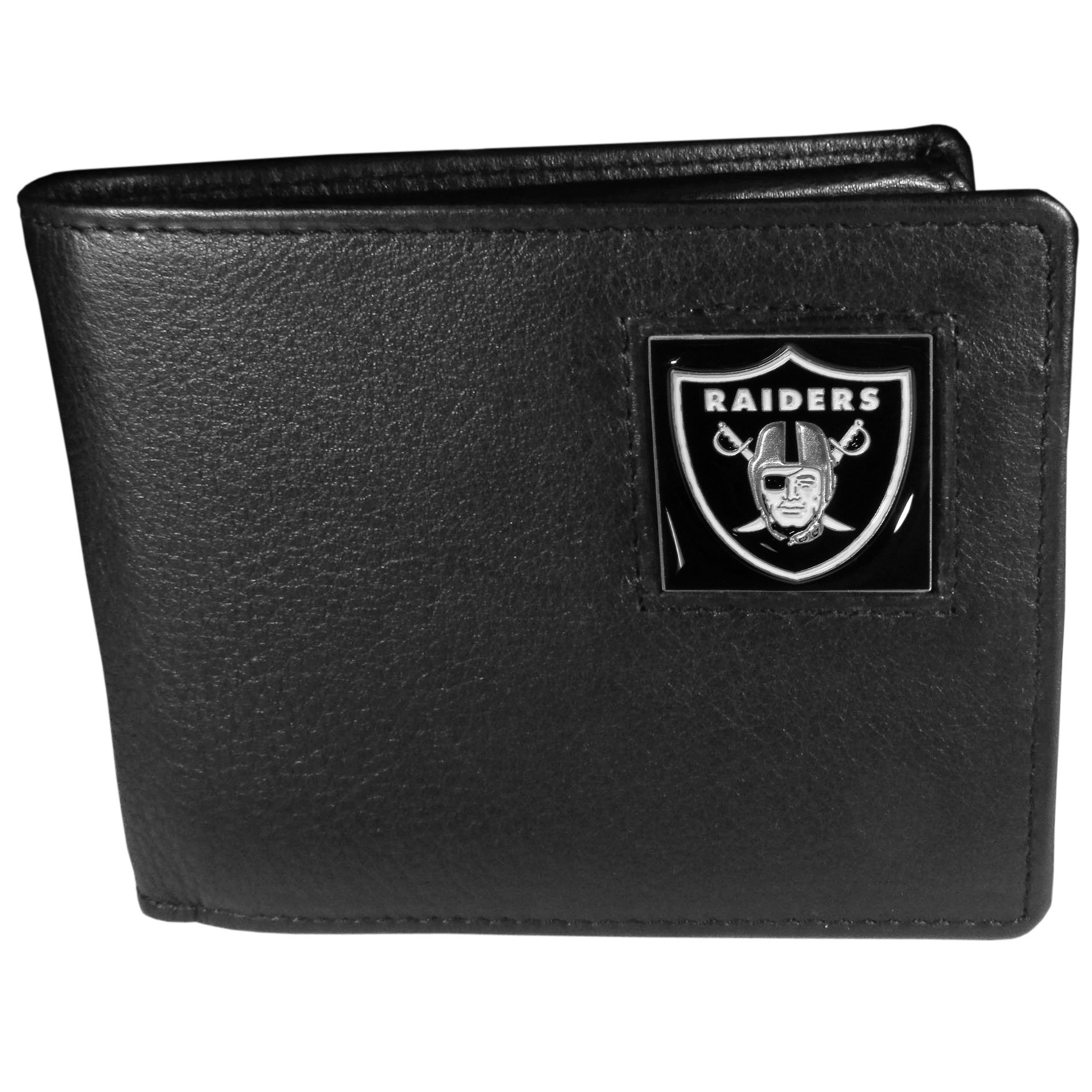 Siskiyou Sports NFL Mens Las Vegas Raiders Leather Bi-fold Wallet One Size Black