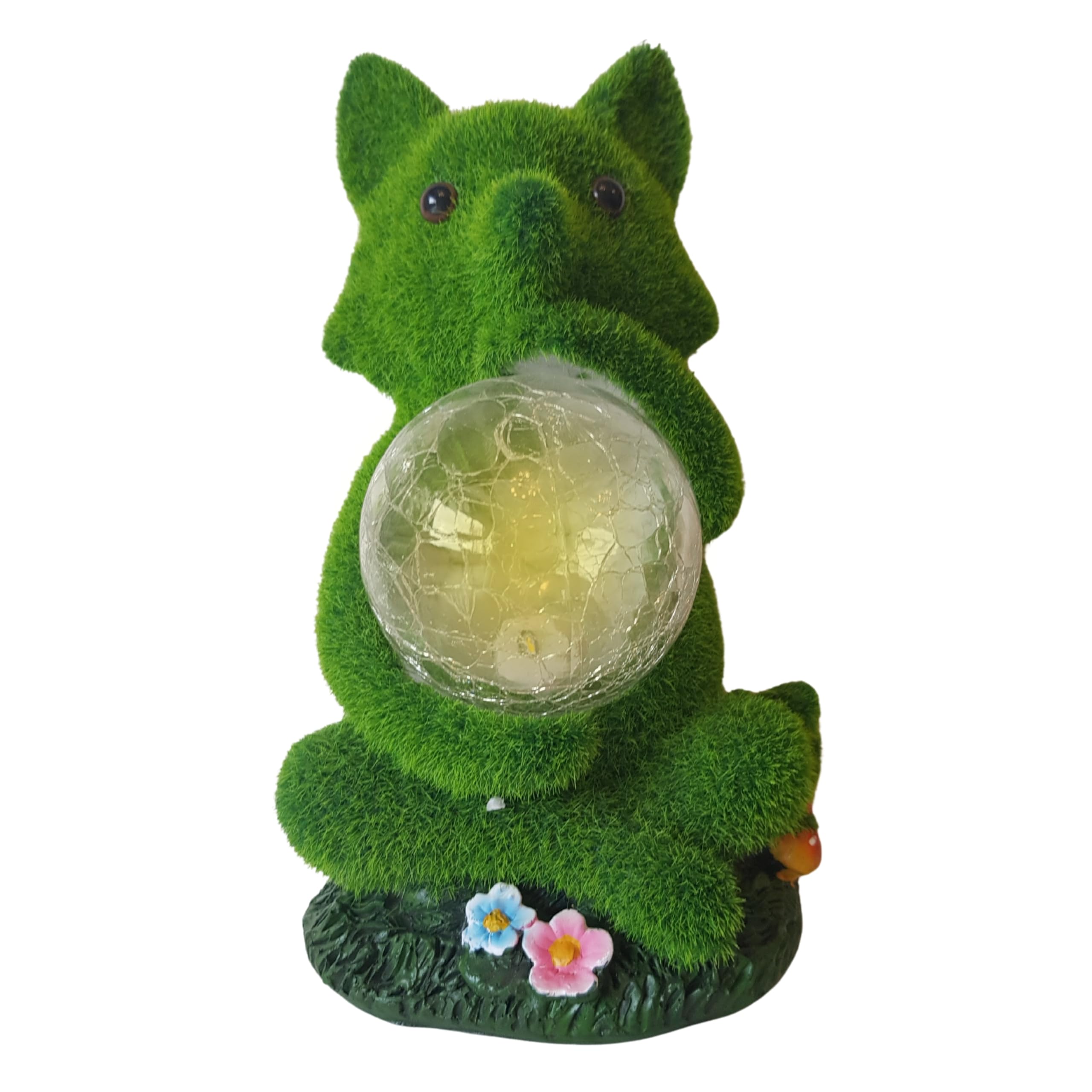 TIN DREAMS FACTORY | Enchanted Forest Fox with Solar Light – Decorative Garden Statue for Patio & Terrace – Fantasy Figurine with Automatic LED Illumination – Magical Outdoor Ornament