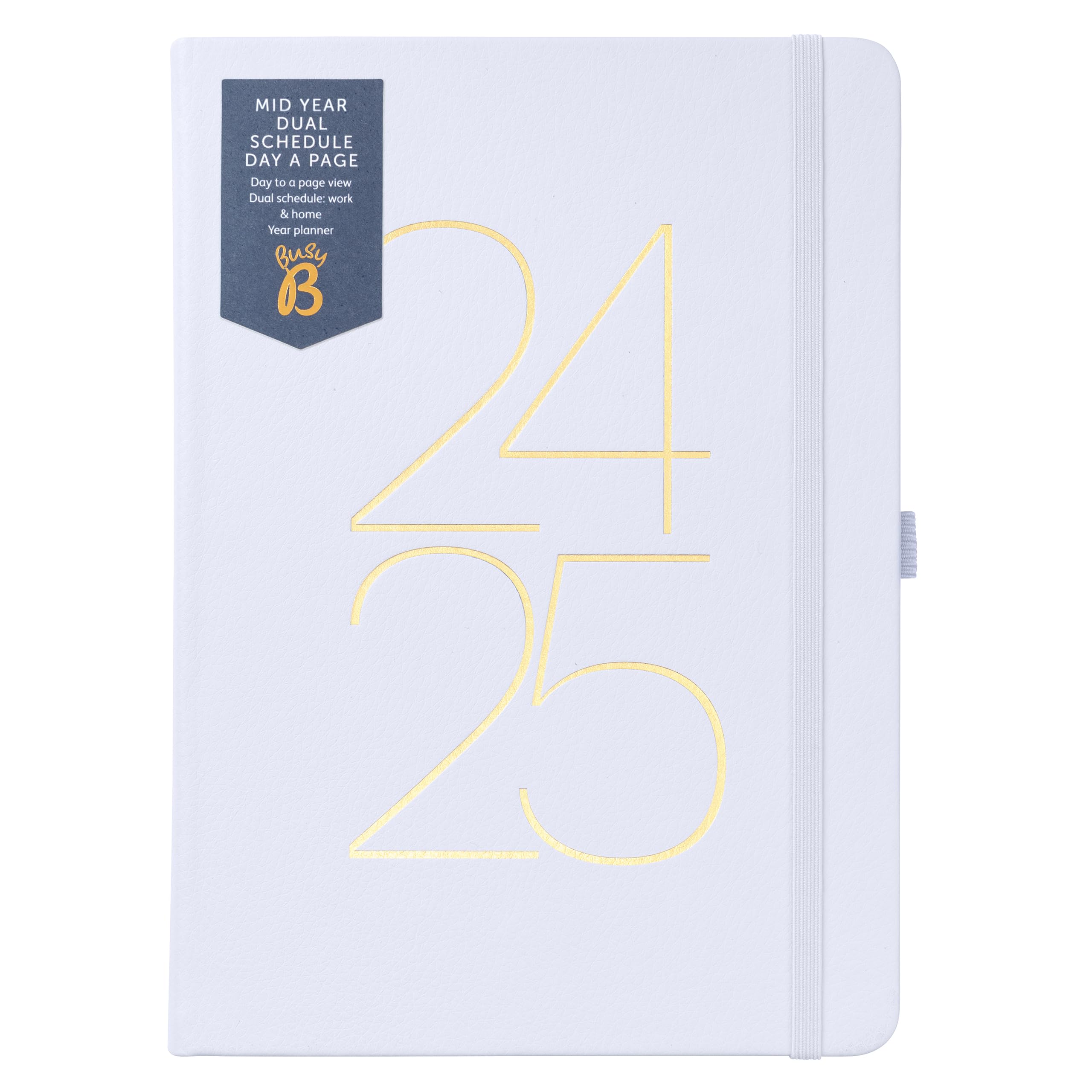 Busy B Mid Year Dual Schedule Day A Page Diary August 2024 - August 2025 - Lavender Faux Leather Academic Planner with Space for Two schedules, Lined Pages, Notes and Year Planner. FSC® Certified — image 1