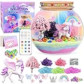 Unicorn Light-Up Terrarium Kit for Kids - Multicolor LED Night Light Birthday Gifts - Unicorn Toys for Girls Ages 4-6 7 8 9 10 Year Old - Kids Arts and Crafts Kit, Easter Ideal Gifts