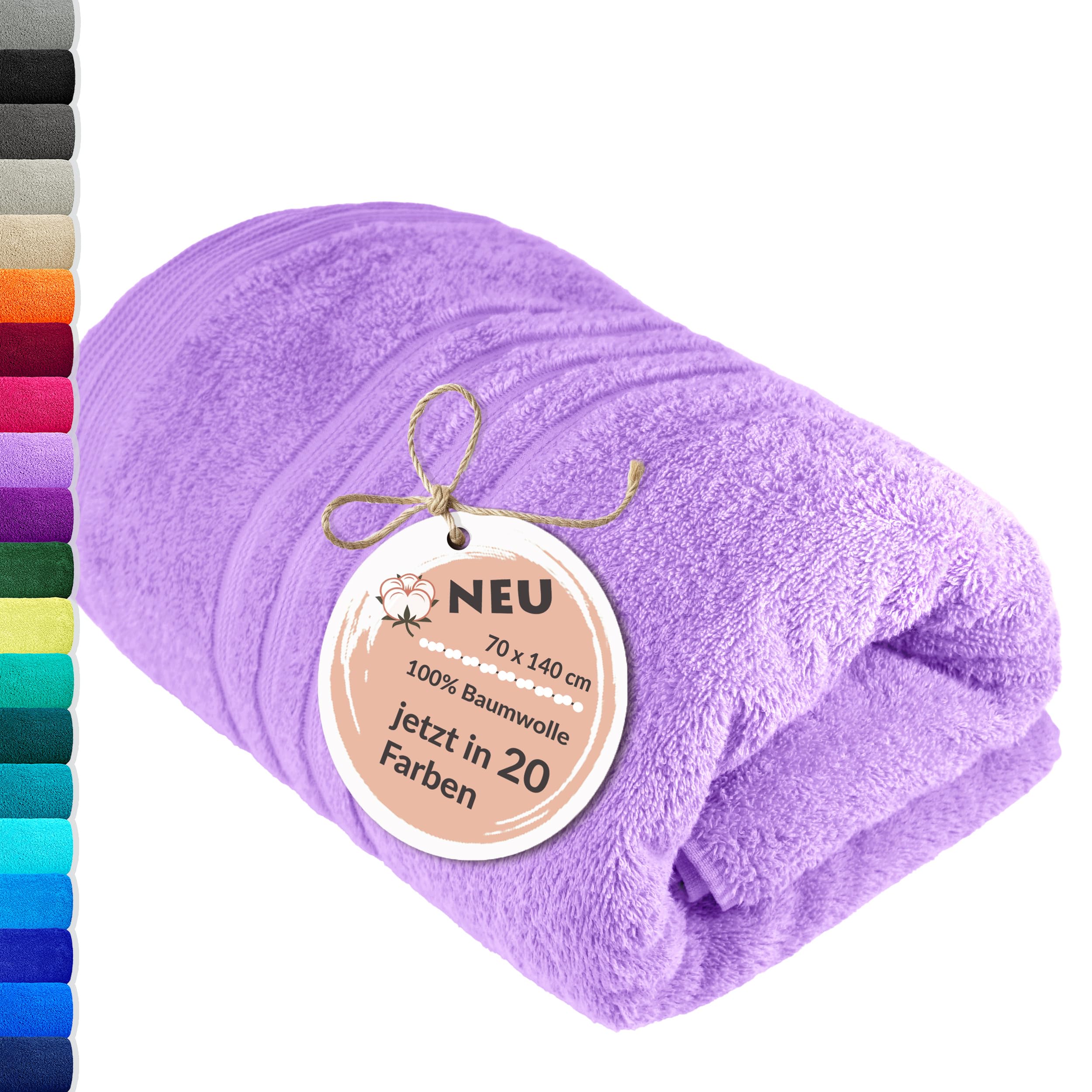 Lashuma Bath Towel 100% Cotton Lilac 70 x 140 cm