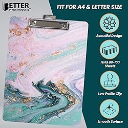 Better Office Products Fashion Clipboard, Marble