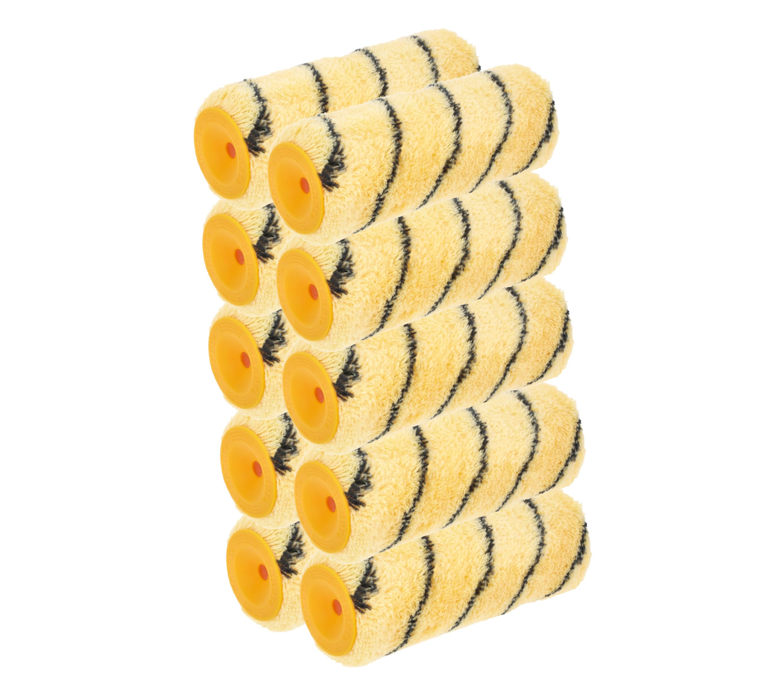 HARDY WORKING TOOLS 10x Painter's Roller, 18 cm, Pile Height 13 mm, Diameter 48 mm, Yellow/White