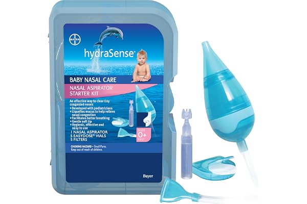 hydraSense Baby Nasal Aspirator, Baby Nasal Care, Gently Relieves Congestion in Babies, Non-medicated, With 100% Natural Sour