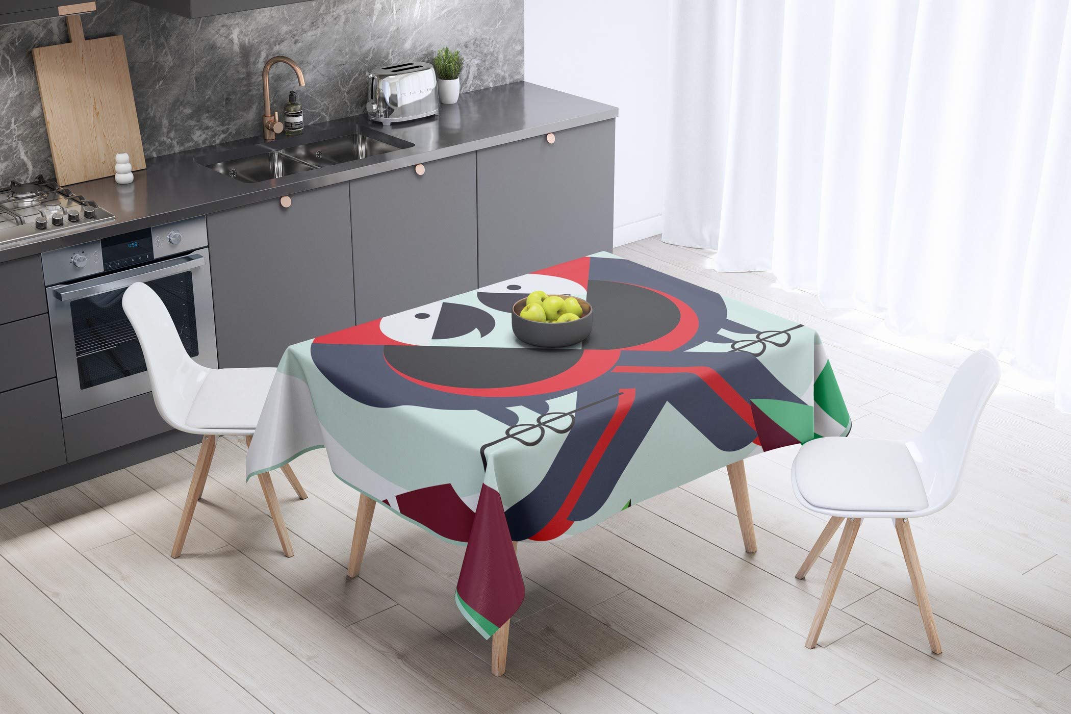 Bonamaison Kitchen Decoration, Tablecloth, 140cm x 140cm - Designed and Manufactured in Turkey