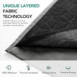 Deconovo Thick Thermal Door Curtain 52 x 84 Inch Light Grey Blackout view 7