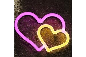 BRIGHTDECK Heart Neon Signs, Pink Heart Neon Sign Battery Operated or USB Powered Decorations Lights, LED Wall Décor for Birthday Gift, Wedding, Party, Home Decor