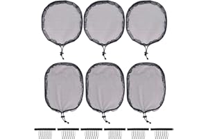 6 Pcs Black Weaving Net Cap Elastic Drawstring Ponytail Hair Net for Making Afro Puff Hair Bun Hair Wig Making Tools for Wome