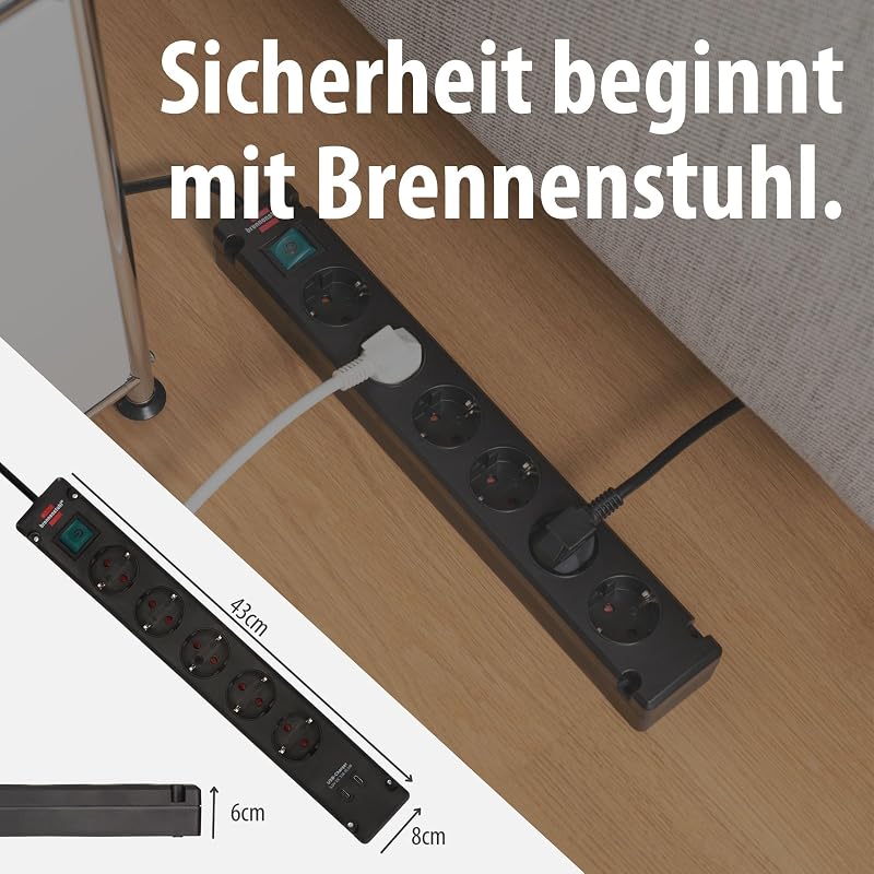 Bremounta Steckdosenleiste 6-Fach mit Schalter