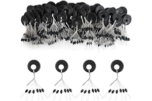 VIPMOON 600 Pieces Fishing Rubber Bobber Stopper, 6 in 1 Bobber Stops, Oval & Column Float Sinker Stops, Size XS S M L Float Stop Available